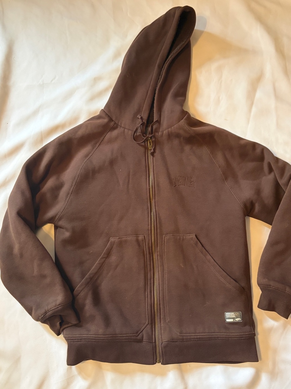 Vans Brown Sherpa-Lined Zip Hoodie